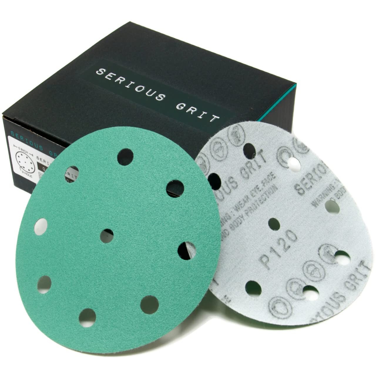 5-Inch 120 Grit Heavy-Duty Hook & Loop Sanding Discs - 9 Holes for Wood/Metal gallery