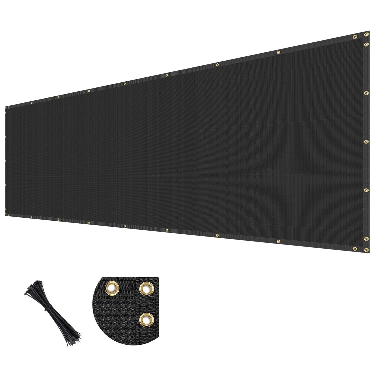 4' 5' 6' 8' Tall Fence Windscreen Privacy Screen Shade Cover Mesh Garden-Black gallery