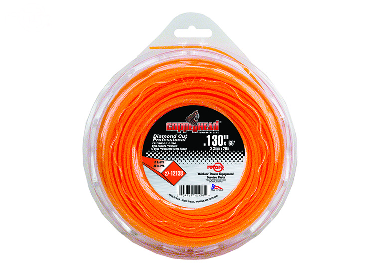 Diamond Cut Trimmer Line .130 1/2 LB Donut 66' Orange Professional gallery