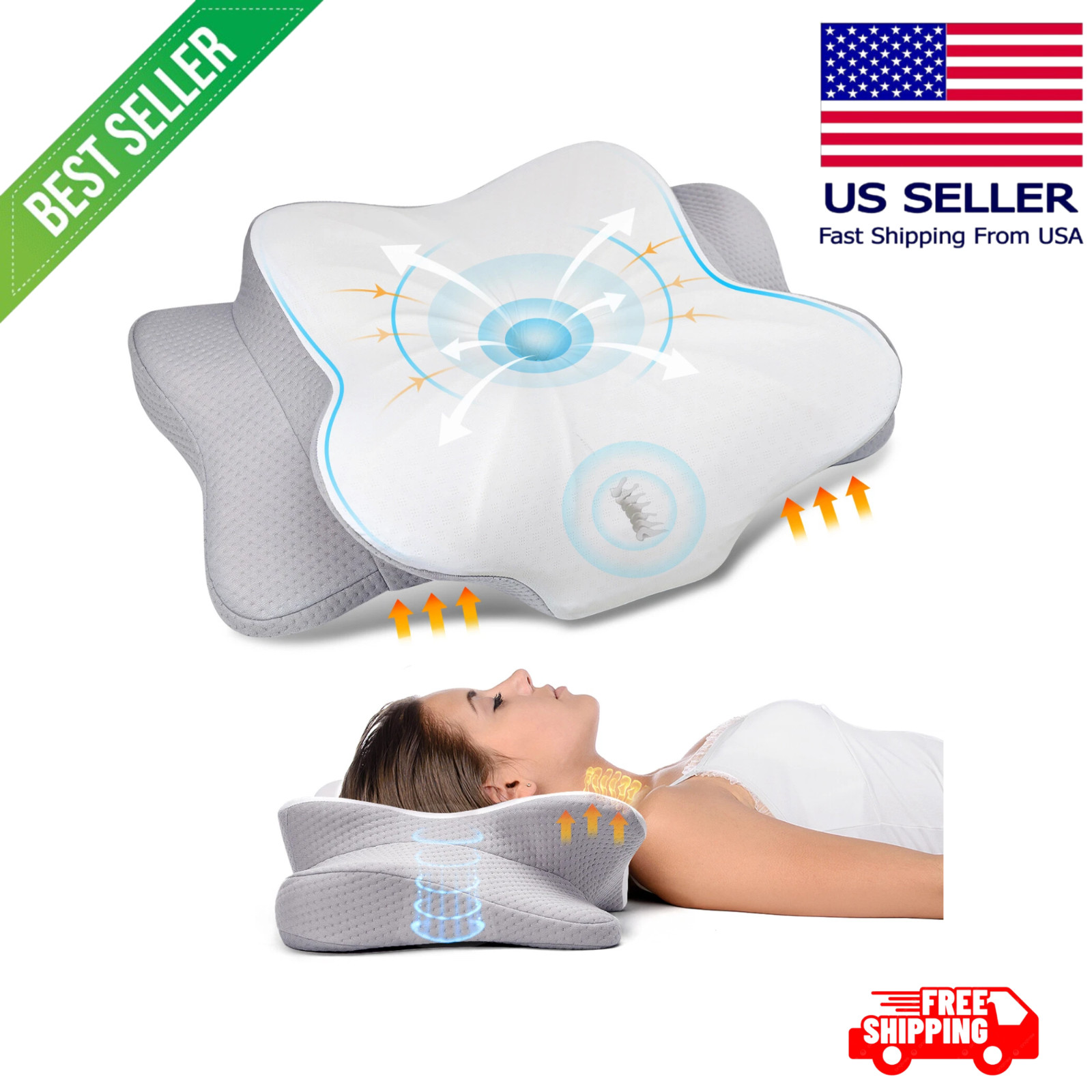 Neck Pillow Soft Cervical Pillow For Neck And Shoulder Pain Memory Foam Pillows gallery