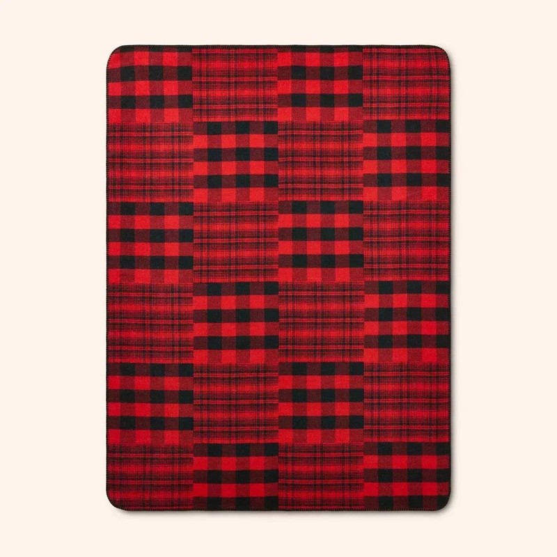 Patchwork Plaid Throw Blanket Red/Black - Woolrich, target, wool blend gallery
