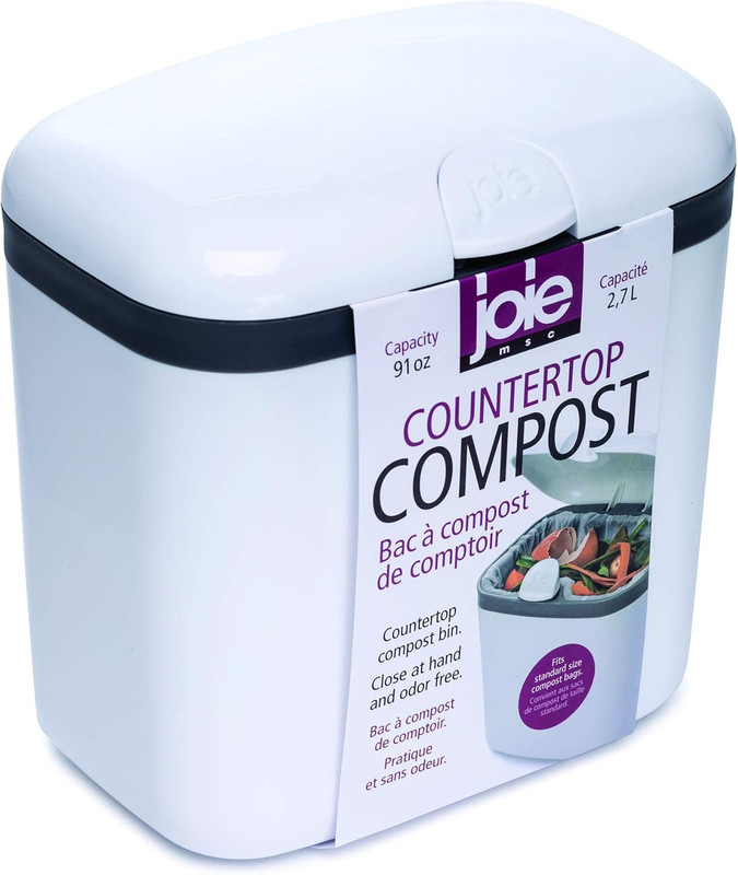 Joie Countertop Compost Bin, Indoor Compost Bins, White, Plastic gallery