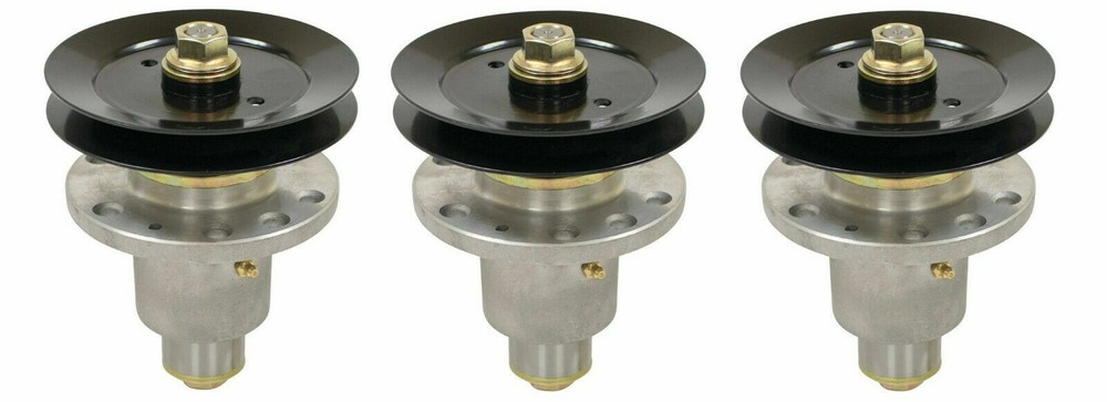 3 Spindle Assemblies for Exmark, Lazer Z: 103-1183 & Pulleys 1-653099 6" OD