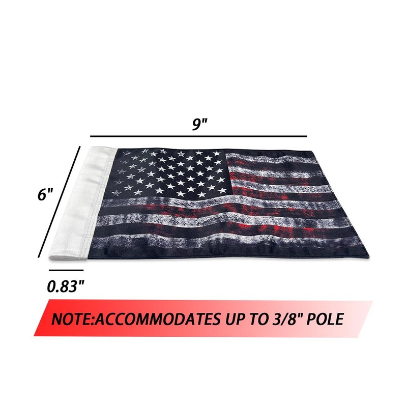 Motorcycle Flag 6x9,Antique American 6" x 9", usa flag black gallery