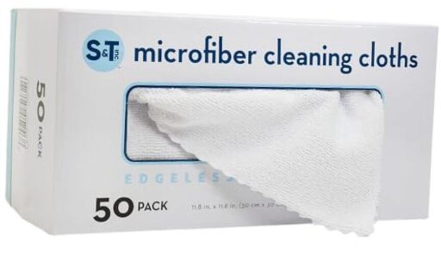 50 Pack Microfiber Cleaning Cloth with Box, Bulk Towels for Home, White gallery