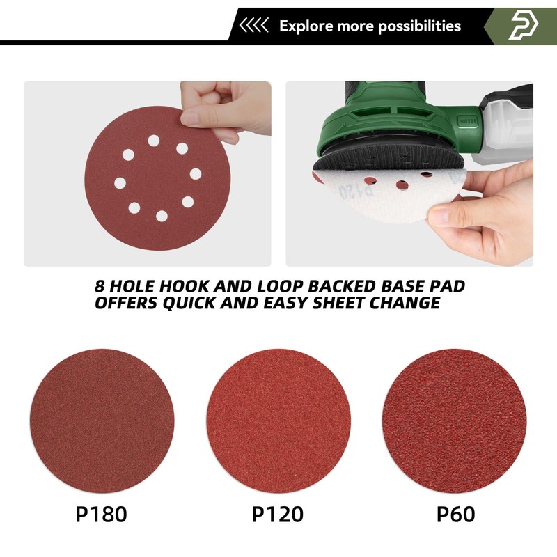 Prostormer 5-Inch Random Orbital Sander with 21PCS Sandpapers,... gallery