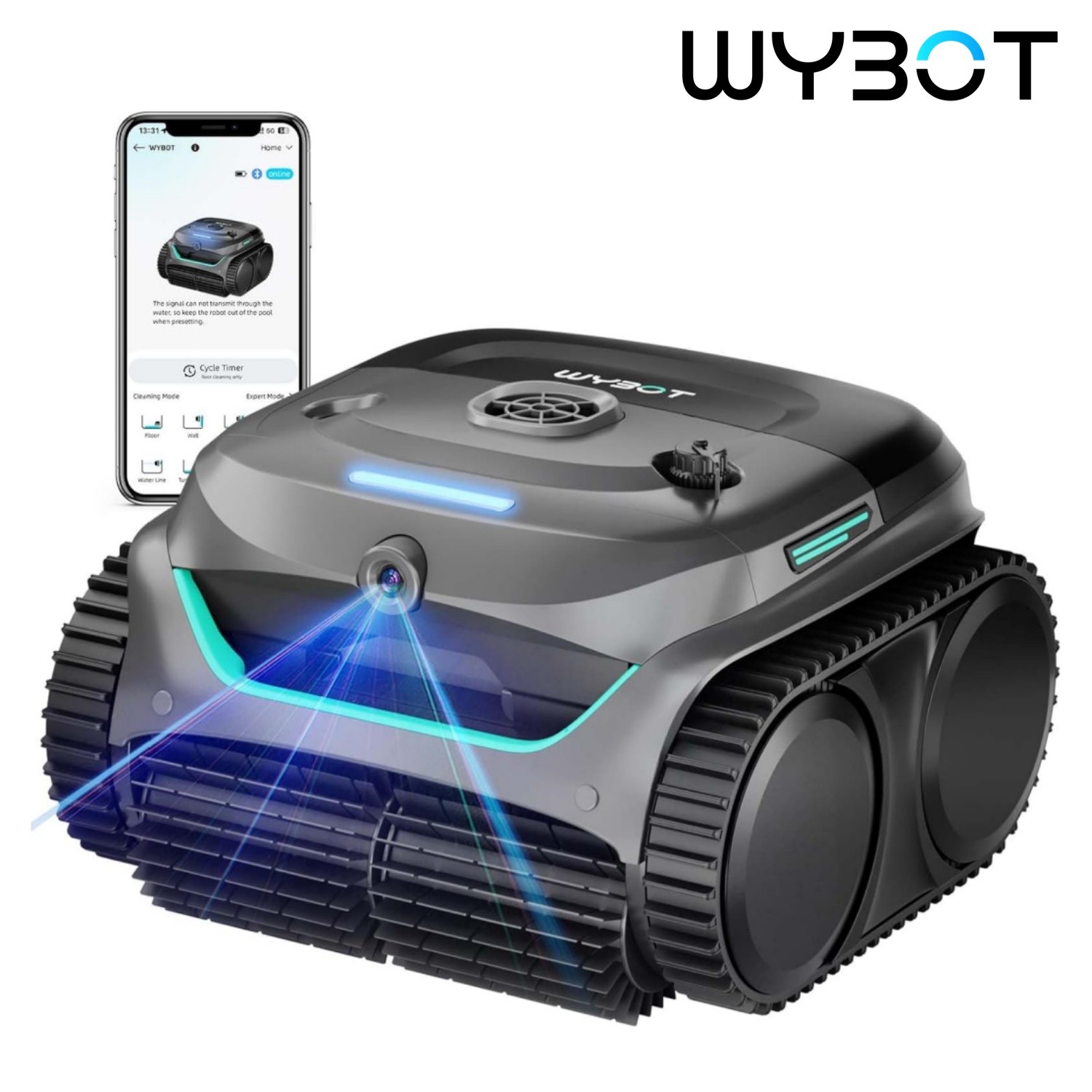 WYBOT C2 Vision 8-in-1 Wall Climb Pool Vacuum Robot Pool Cleaner In ground Pools gallery