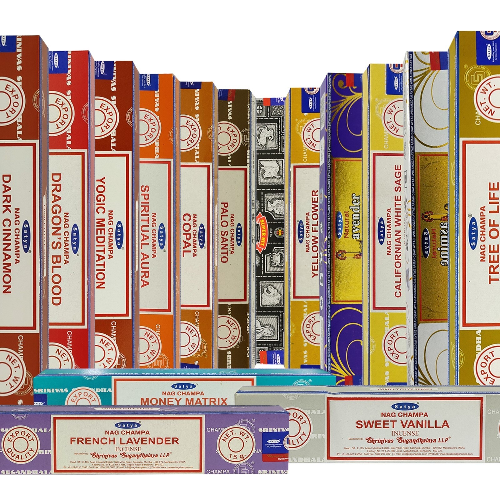 Satya Nag Champa Incense Sticks Assorted-Mixed 12 x 15 gram, (180 Grams Total) gallery