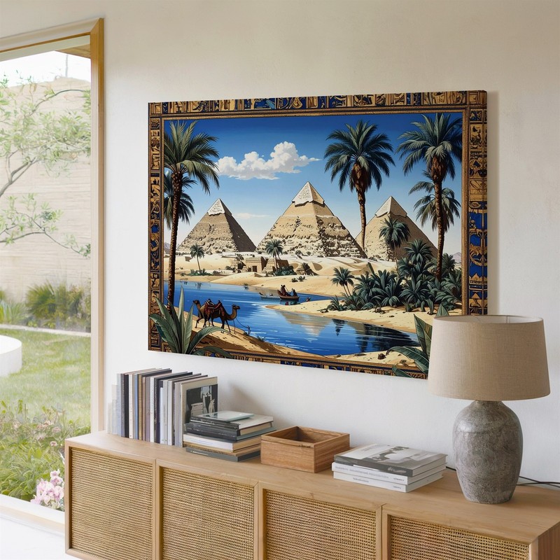 Egyptian Pyramids Tapestry Canvas Classical Ancient Egypt Wall Art gallery