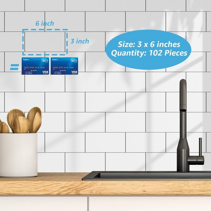 Glossy White Kitchen Backsplash Tile - 102pcs gallery