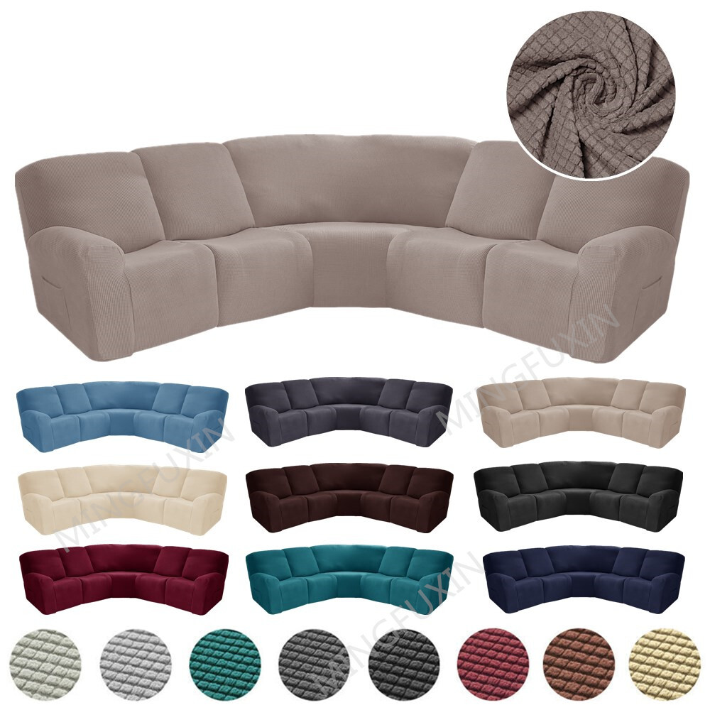 7-Piece L Shape Sectional Recliner Sofa Covers 5 Seater Reclining Couch Covers gallery