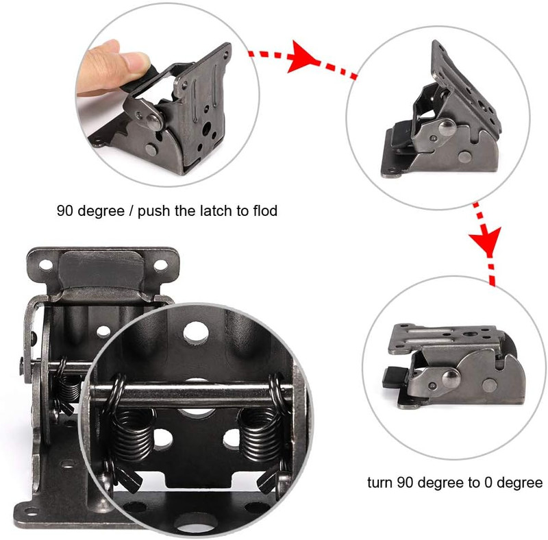 Table Leg Folding Brackets, Foldable Hinge Hardware, Self- Lock Extension Colla gallery