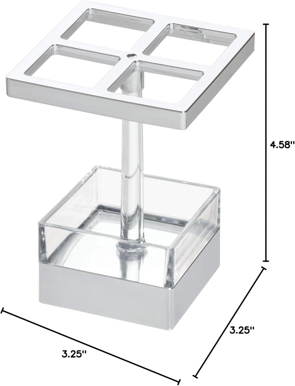 iDesign Clarity Metal and Plastic Toothbrush Holder Stand for Bathroom Vanity gallery