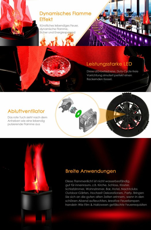 2Pcs 3W LED Fake Fire Flame Effect Light Party Decor Torch Lights for Bar Stage gallery