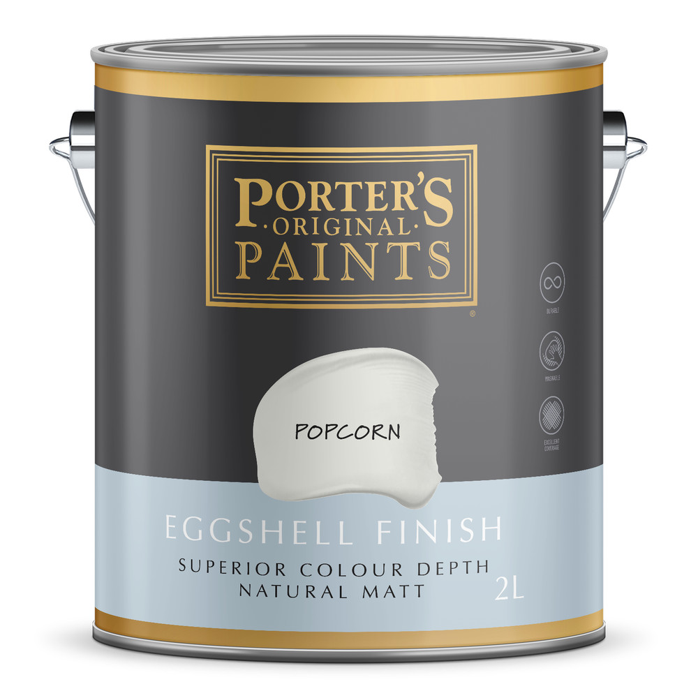 Porter's 2L Popcorn Eggshell Finish Broadwall Washable Paint