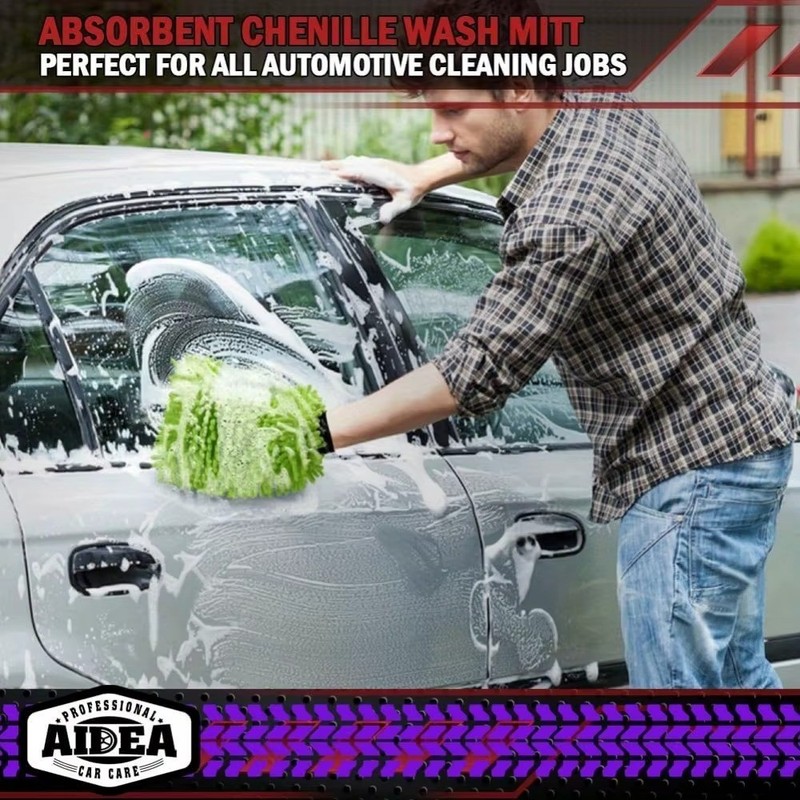 2 Pack Microfiber Car Wash Mitt Scratch Free Ultra Absorbent Car Cleaning Gloves gallery