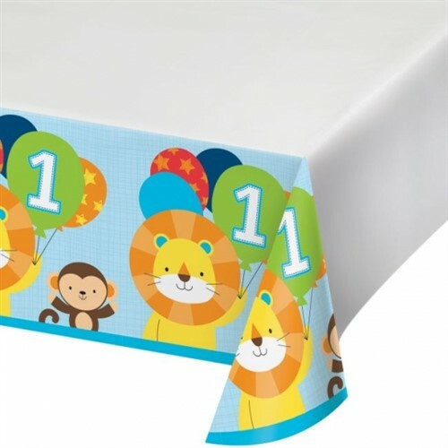 One is Fun Boy Plastic Banquet Tablecloth 54" x 102" 1st First Birthday Party gallery