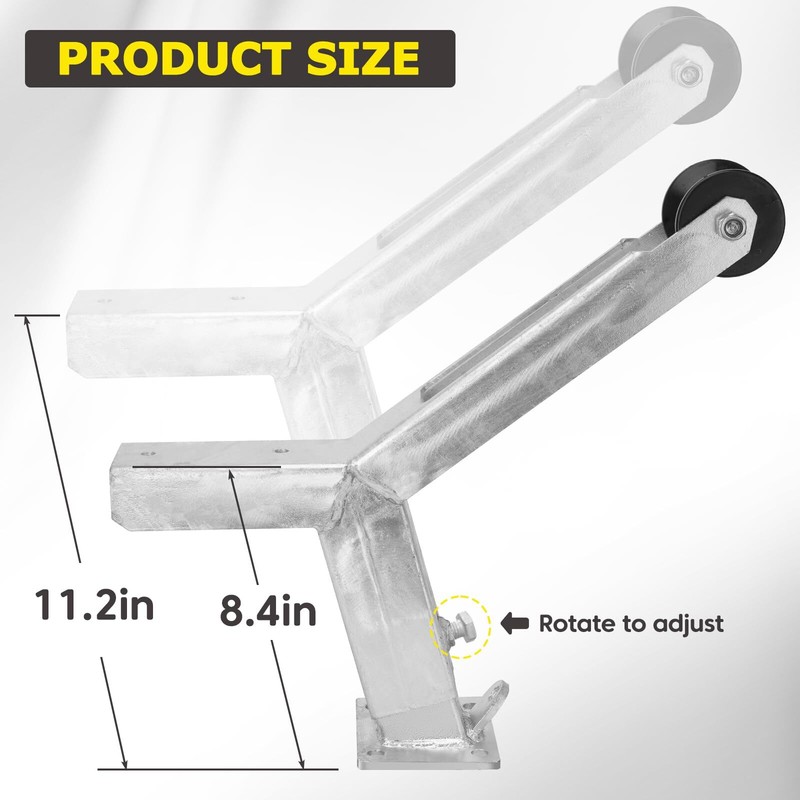 Boat Trailer Winch Stand with Roller,Fits3"x4"Frames,Multiple Height Adjustments gallery