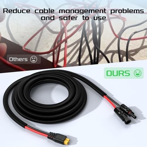 Solar to XT60 Charge Extension Cable with Solar 10AWG 25Ft Red and Black gallery