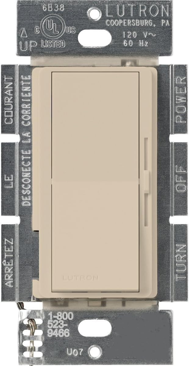 Lutron Diva DVSCLV-600P-TP Magnetic Low-Voltage Dimmer Switch Single-Pole Taupe gallery