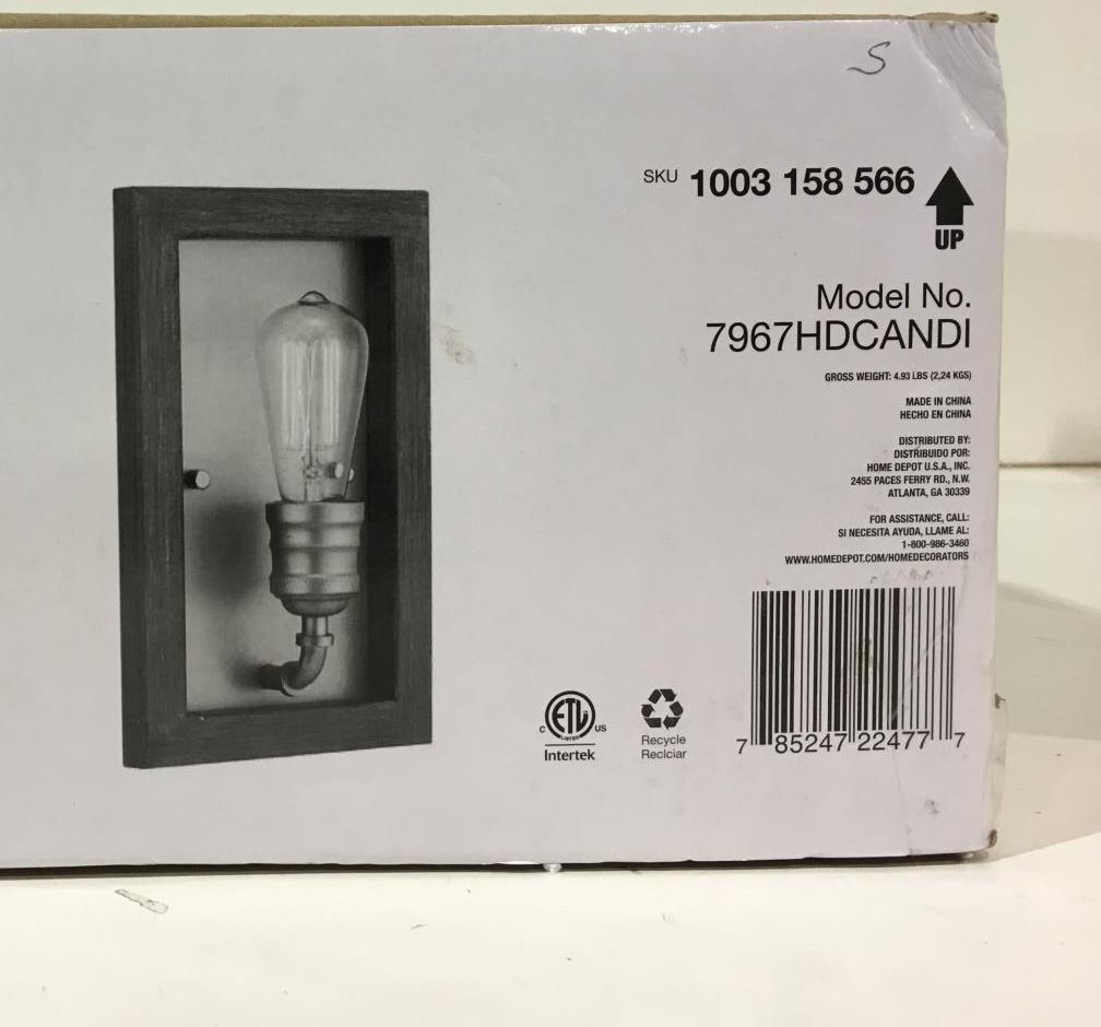 Home Decorators Collection Palermo Grove 1-Light Antique Nickel Sconce gallery