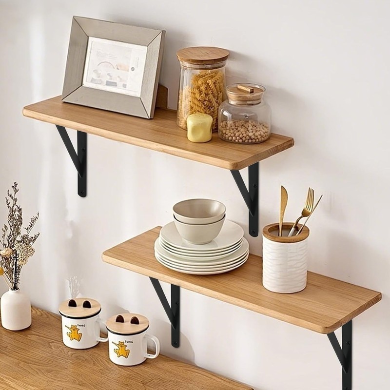 12 Pack Black Heavy Duty Shelf Brackets - 6x4 Inch gallery