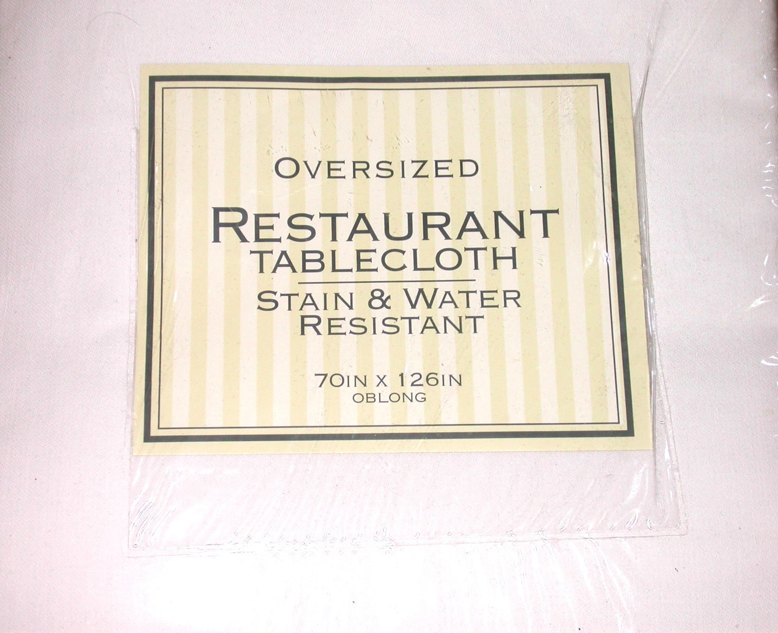 Brand New Oversized Restaurant Tablecloth White 70"x 126" Cotton Stain Resist gallery
