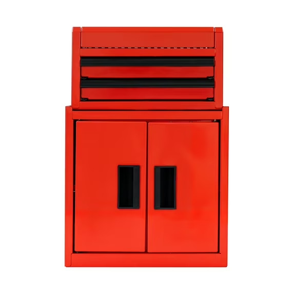 Hyper Tough Mini Tool Cabinet, 11.6-Inch Steel Storage, Red, Double Doors, Non-S gallery