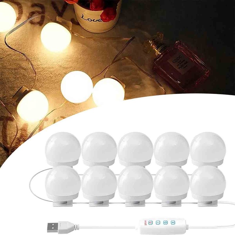 10 LED Kit Bulbs Vanity Light Dimmable Lamp Make Up Mirror Lights gallery