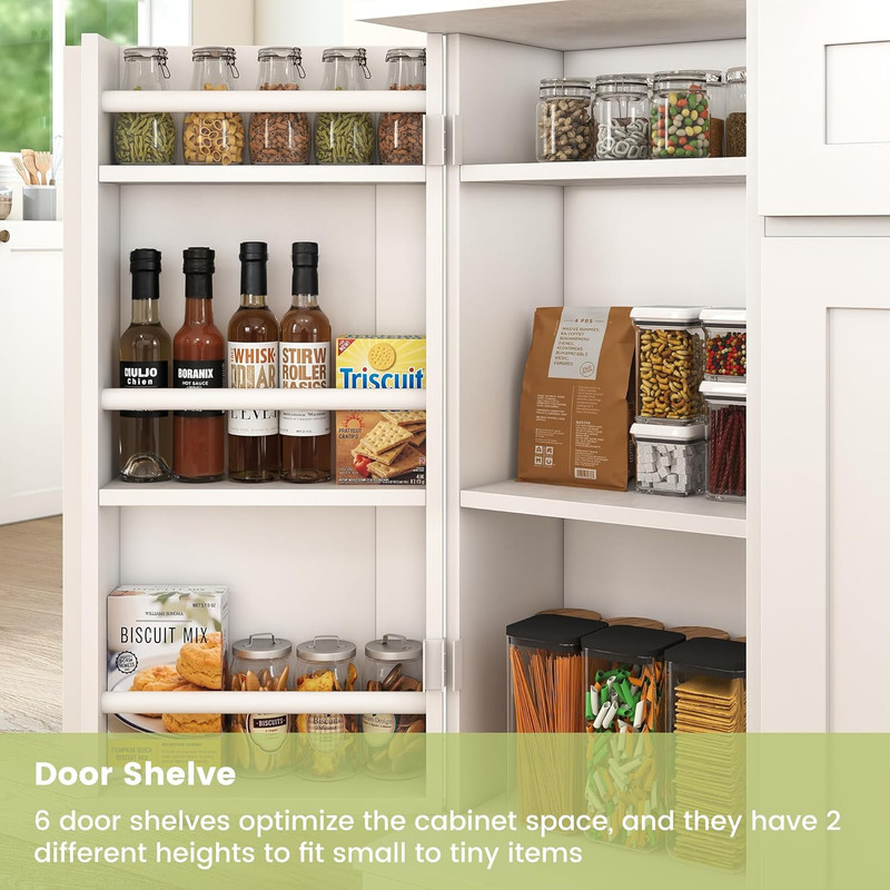 Pantry Cabinet, White Kitchen Storage Cabinet with 4 Doors and Shelves, Kitchen gallery