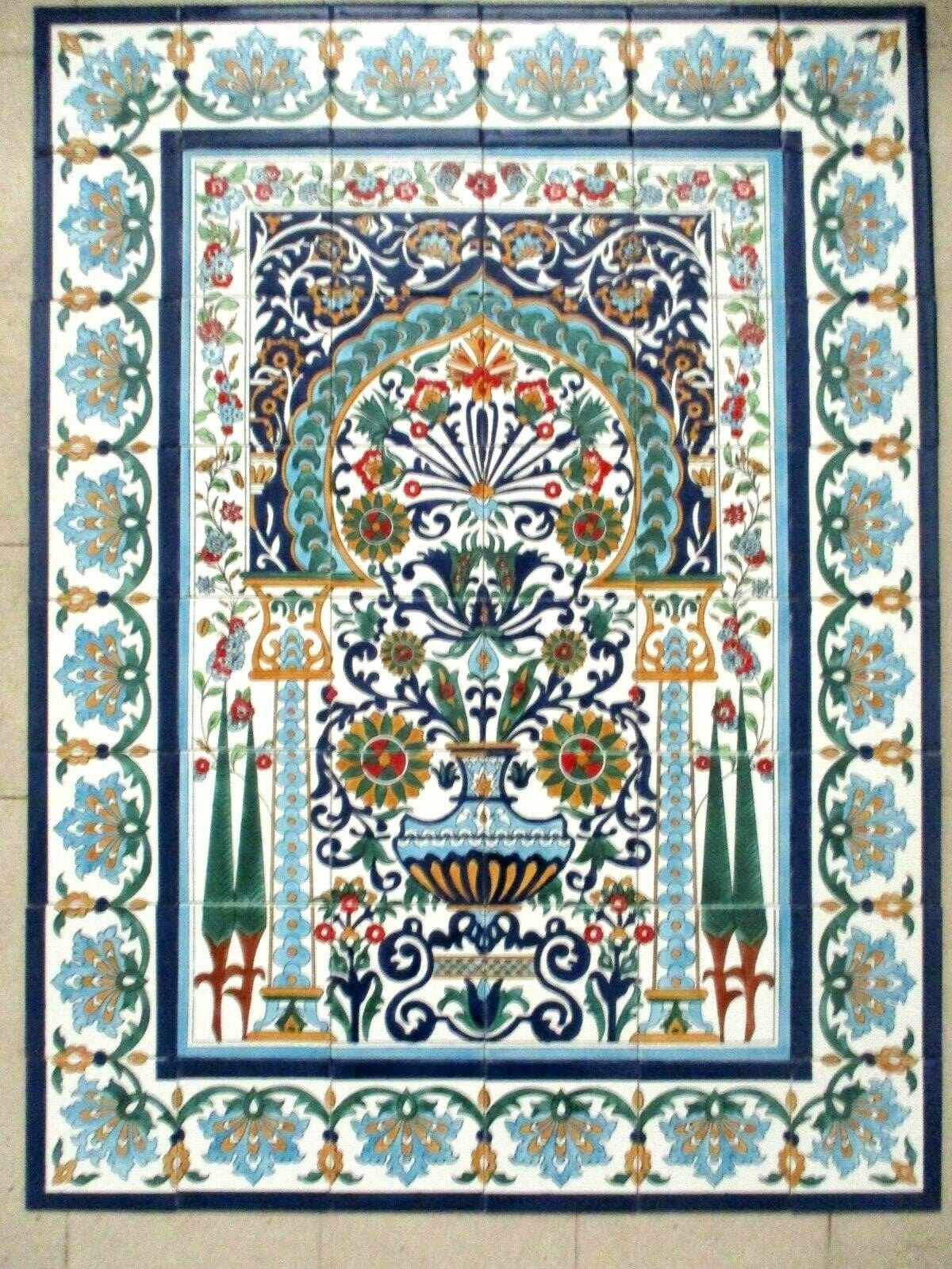 36" x 48" Hand painted Ceramic tile art panel Mosaic wall mural Backsplash gallery