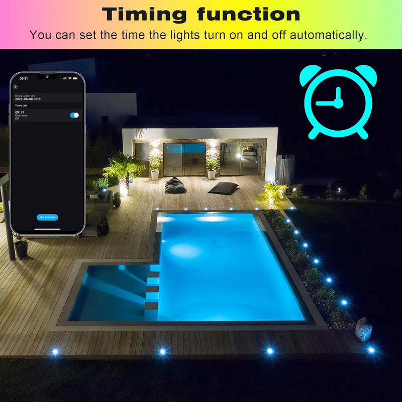 Smart Wifi Control LED Deck Lights Kit - 20 Waterproof RGBW Stair Lights gallery