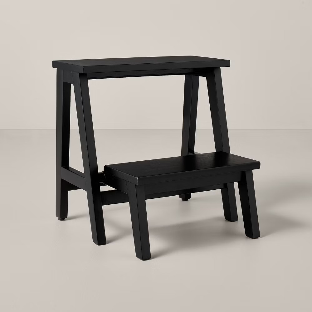 18" Wood Kitchen Step Stool - Black - Hearth & Hand with gallery