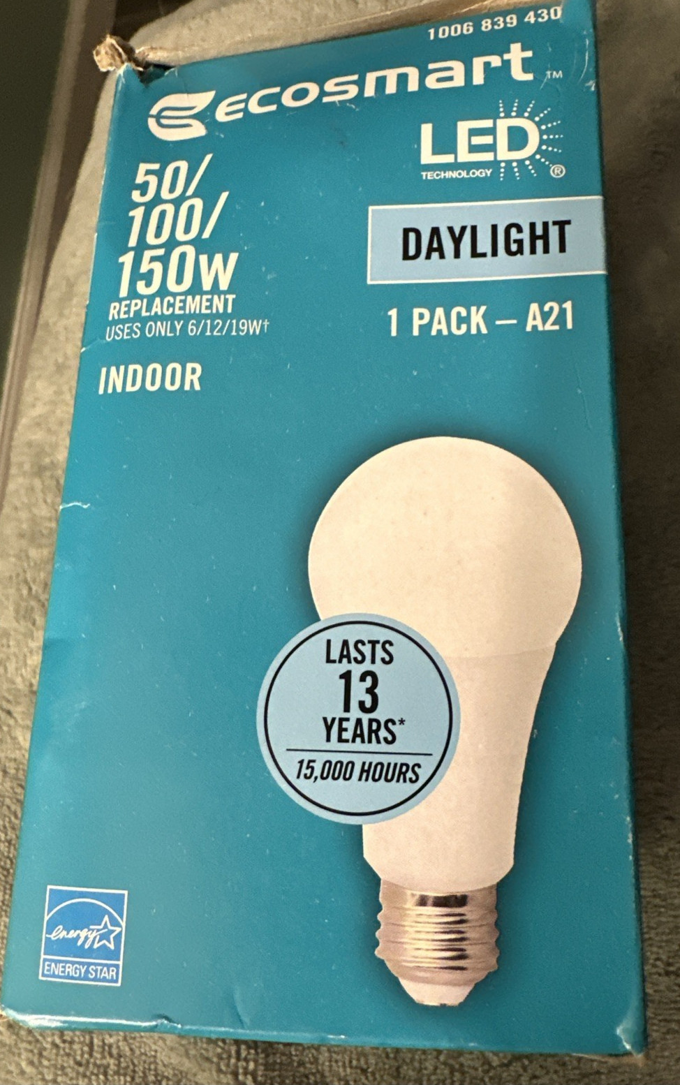 EcoSmart A21 Energy Star 3-Way LED Light Bulb Daylight FG-04257 gallery