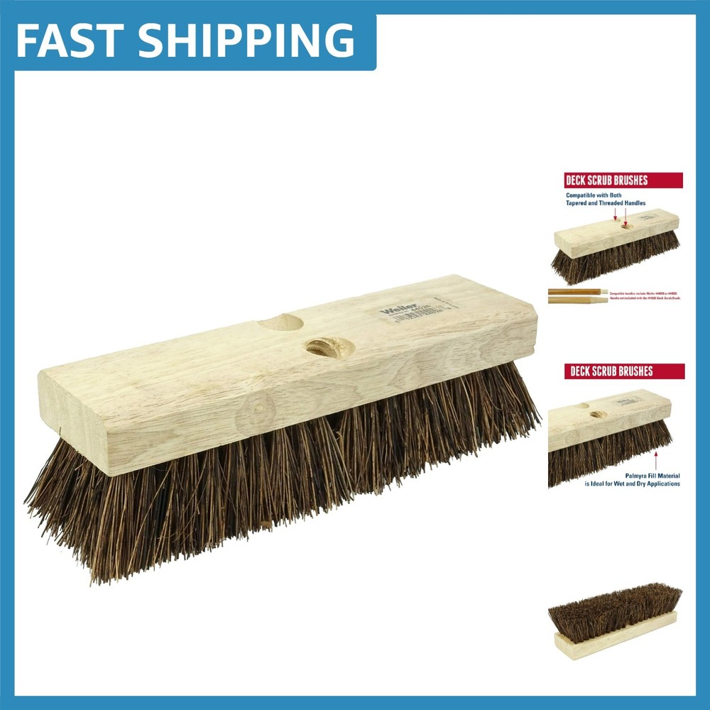 Versatile 44026 Deck Scrub Brush with Heavy Duty Palmyra for Tough Cleaning