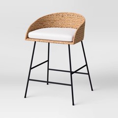 Threshold Barrel Style Bar Stool Rustic Industrial Metal Kitchen 24.02″