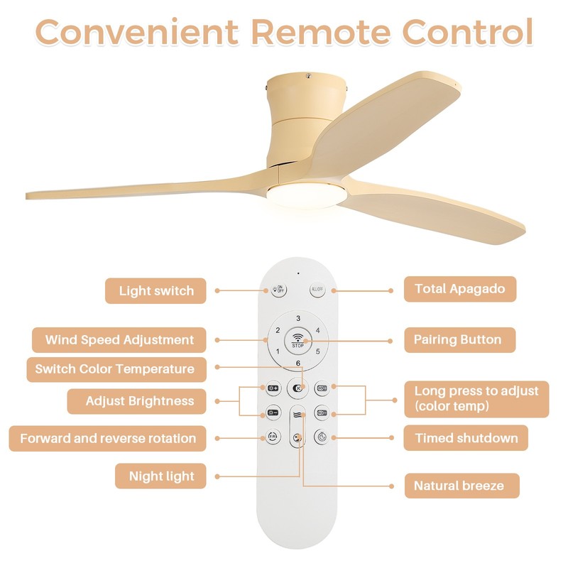 52 Inch Ceiling Fan with Lights & Remote Timer Reversible Quiet DC 3CCT Dimmable gallery