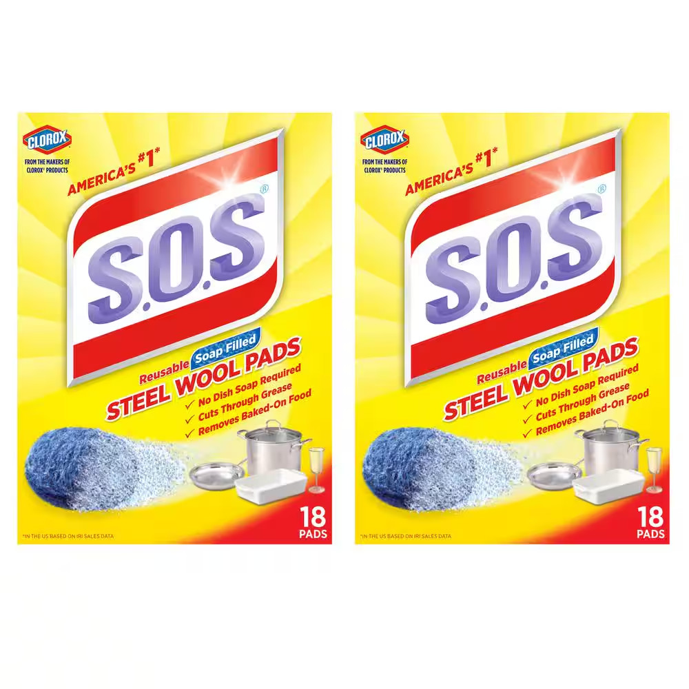 Steel Wool Soap Scouring Pads (18-Pack) (2-Boxes) gallery