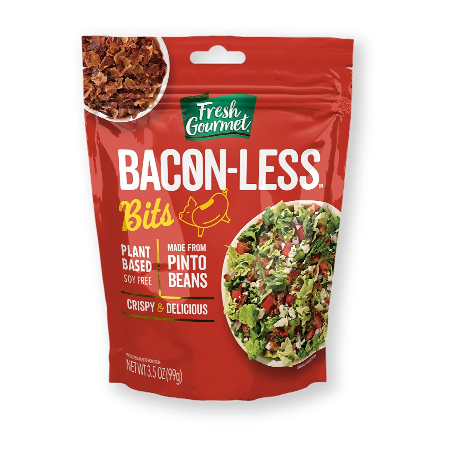 Vegan Bacon-Less Bits - 3.5 oz Plant-Based Topping for Salads, Potatoes, Soups, gallery