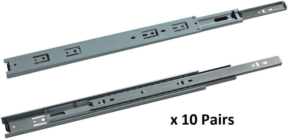 10 Pair- Full Extension 75 lb capacity Ball Bearing Drawer Slide 12"-24" gallery