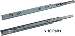 10 Pair- Full Extension 75 lb capacity Ball Bearing Drawer Slide 12″-24″