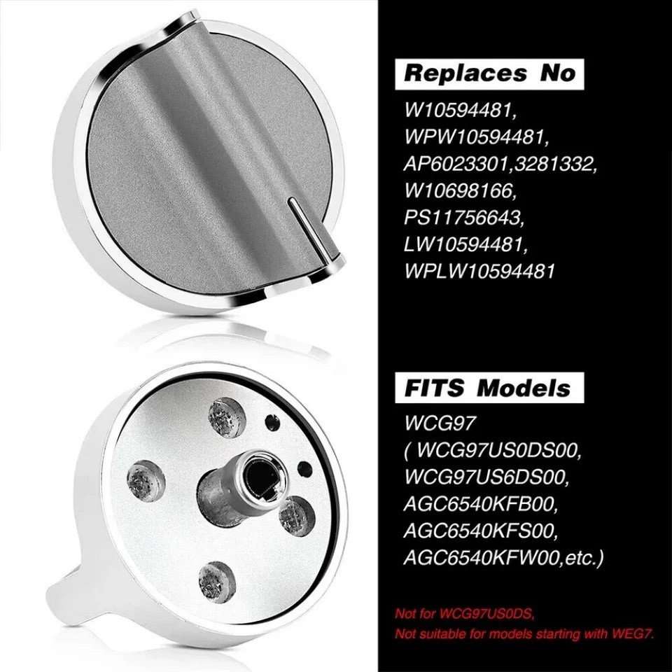 For Whirlpool Oven Range Burner Knob WPW10594481 W10594481 AP6023301 gallery