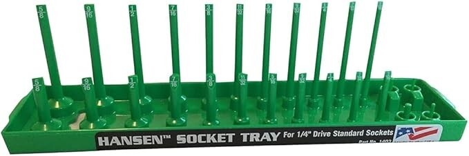 Hansen Global 3/8" Drive Socket Tray Holder SAE Inch Standard Deep USA Green gallery