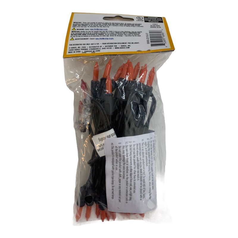 Darice Orange 20-Bulb Light Set with Black Cord for Indoor Use Only gallery