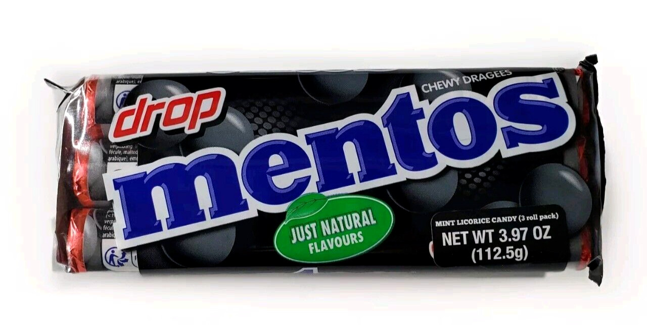 Mentos Licorice Chewy Dutch Mints, Dye Free Easter Basket Candy, 3 Roll Pack gallery