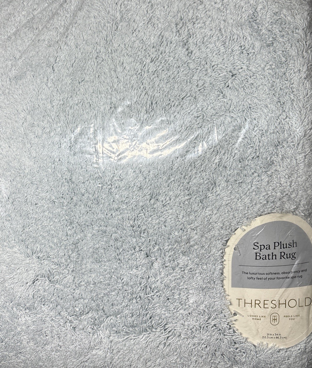 Spa Plush Bath Rug - Threshold™ Light Blue 21"x34" Brand New gallery
