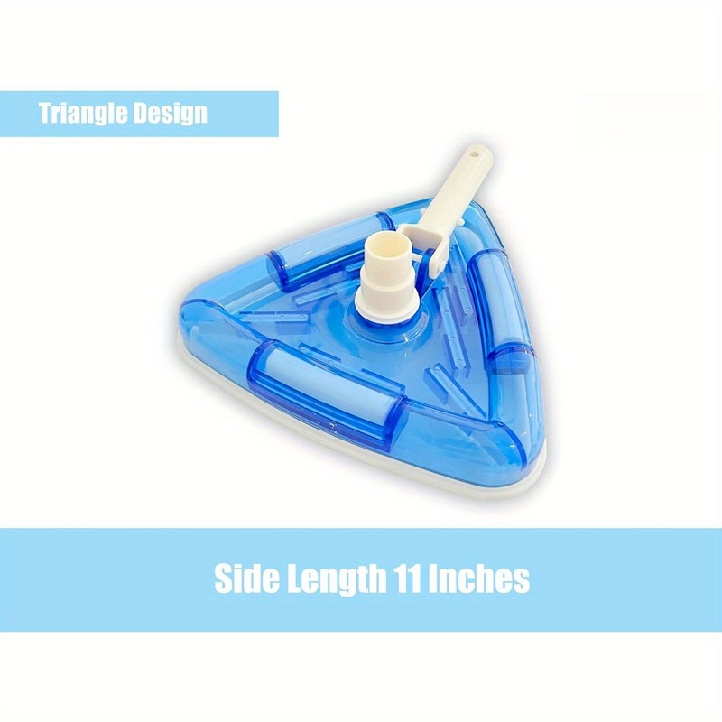 11.4" Weighted Transparent Triangular Pool Vacuum Head w/ Swivel Hose Connection gallery