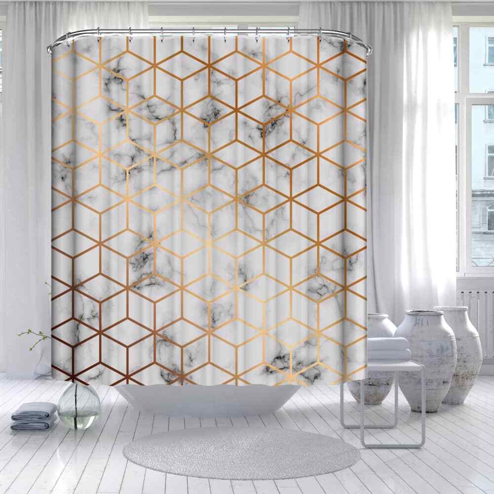 Quadrilateral Of Different3D Shower Curtain Polyester Bathroom Decor Waterproof gallery
