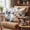 Decorative Velvet Throw Pillow Covers 18x18 Set of 2, Bird & Branch Print, So... gallery