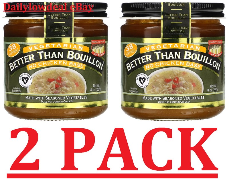 2 PACK- Better Than Bouillon Vegetarian No Chicken Base 8 oz (16 oz) gallery